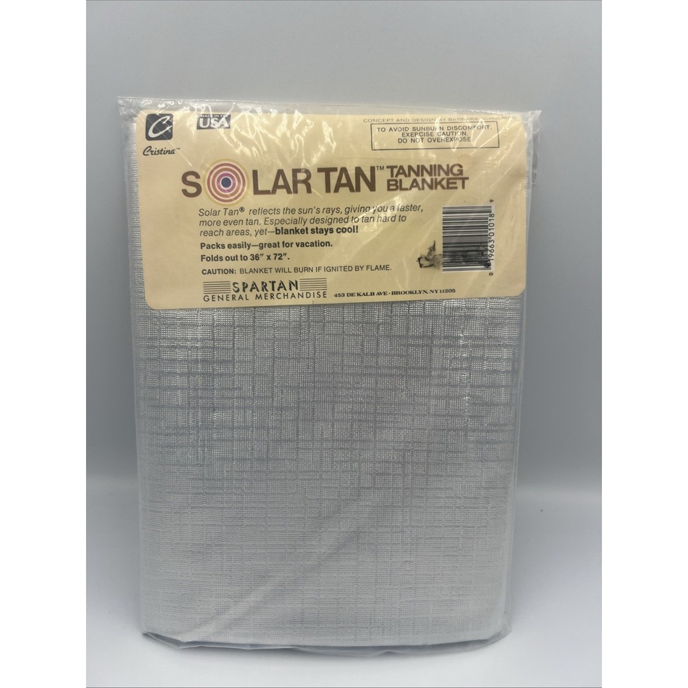 New!‎ Vintage Christina Solar Tan Tanning Blanket 36" x 72" Silver Reflective - Picture 2 of 3